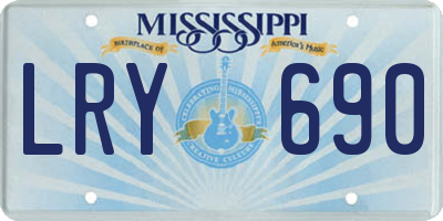MS license plate LRY690