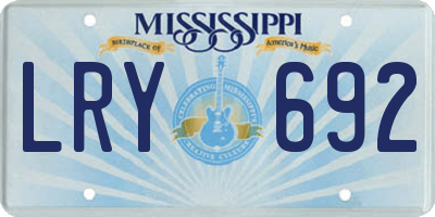 MS license plate LRY692