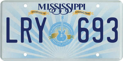 MS license plate LRY693