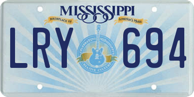MS license plate LRY694