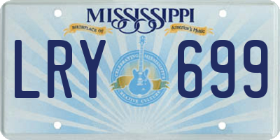 MS license plate LRY699