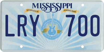 MS license plate LRY700