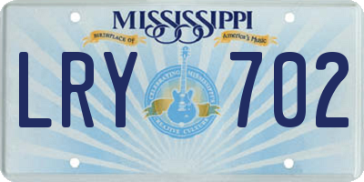 MS license plate LRY702