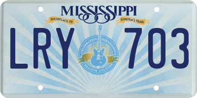 MS license plate LRY703