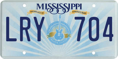 MS license plate LRY704