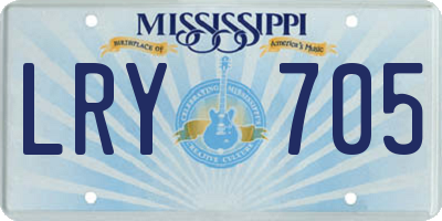 MS license plate LRY705