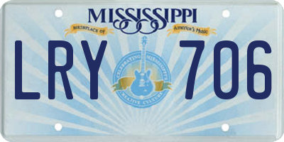 MS license plate LRY706