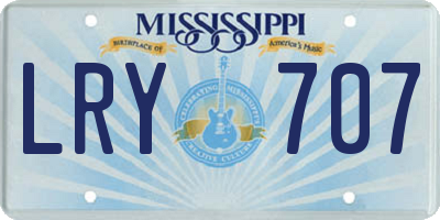 MS license plate LRY707