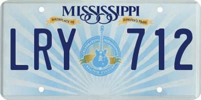 MS license plate LRY712