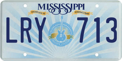 MS license plate LRY713