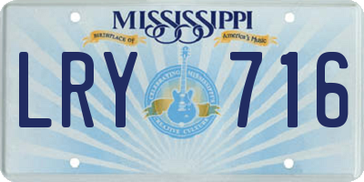 MS license plate LRY716