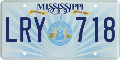 MS license plate LRY718