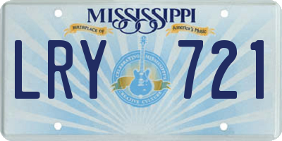 MS license plate LRY721