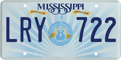 MS license plate LRY722