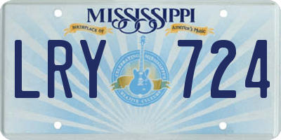 MS license plate LRY724