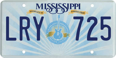 MS license plate LRY725