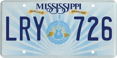 MS license plate LRY726