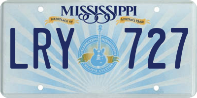 MS license plate LRY727