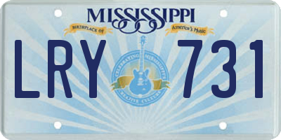 MS license plate LRY731