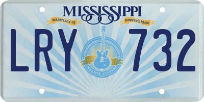 MS license plate LRY732
