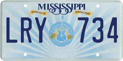 MS license plate LRY734