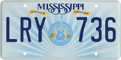 MS license plate LRY736