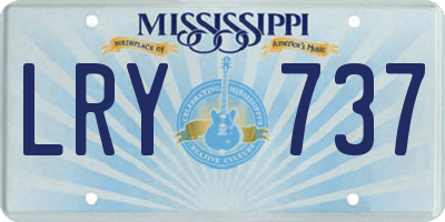 MS license plate LRY737