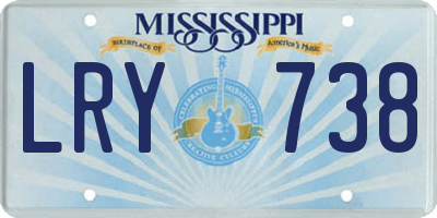 MS license plate LRY738