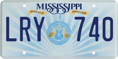 MS license plate LRY740