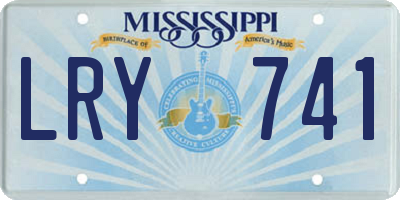 MS license plate LRY741
