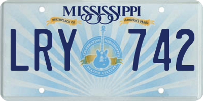 MS license plate LRY742