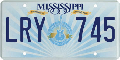 MS license plate LRY745