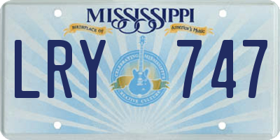 MS license plate LRY747