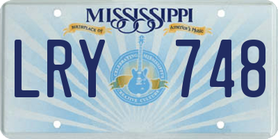MS license plate LRY748