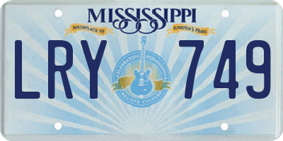 MS license plate LRY749
