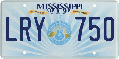 MS license plate LRY750