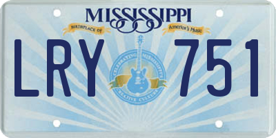 MS license plate LRY751