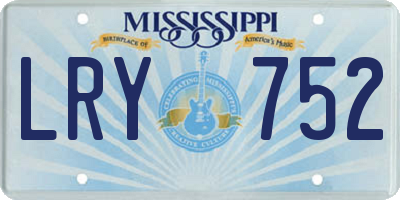 MS license plate LRY752