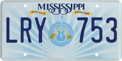 MS license plate LRY753