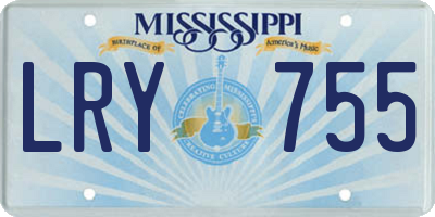 MS license plate LRY755