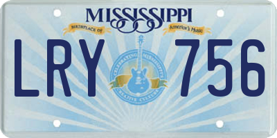 MS license plate LRY756