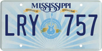 MS license plate LRY757