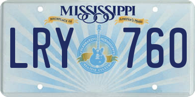 MS license plate LRY760