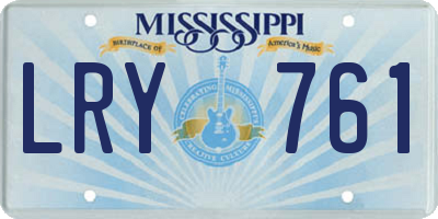 MS license plate LRY761