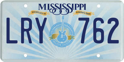 MS license plate LRY762