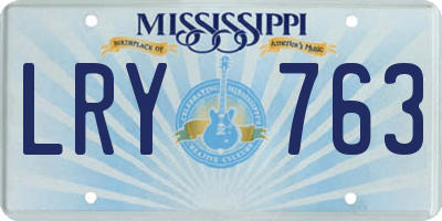 MS license plate LRY763