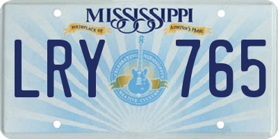MS license plate LRY765