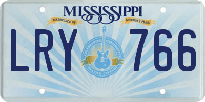 MS license plate LRY766