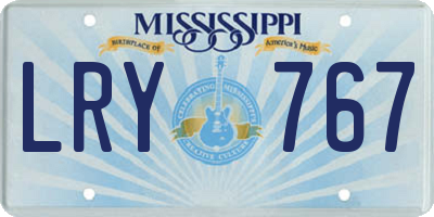 MS license plate LRY767