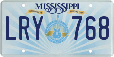 MS license plate LRY768